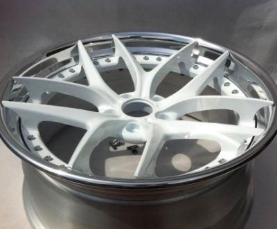High Quality Custom 15 to 24 &quot; 3 Pieces Forged Split Wheel Full Polish Step Lips Deep Dish Alloy Wheels for BMW E24 E38
