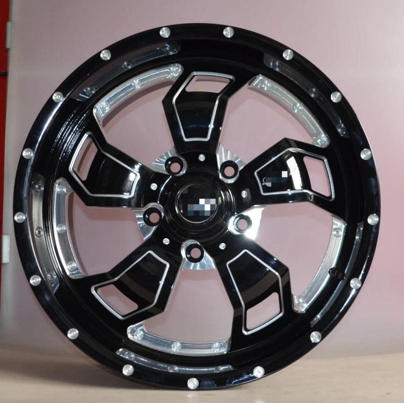 Jwl Via Test 15 16 Inch Alloy Wheel with PCD 100-114.3 Tuning Wheels Black Machine Face Alloy Wheels