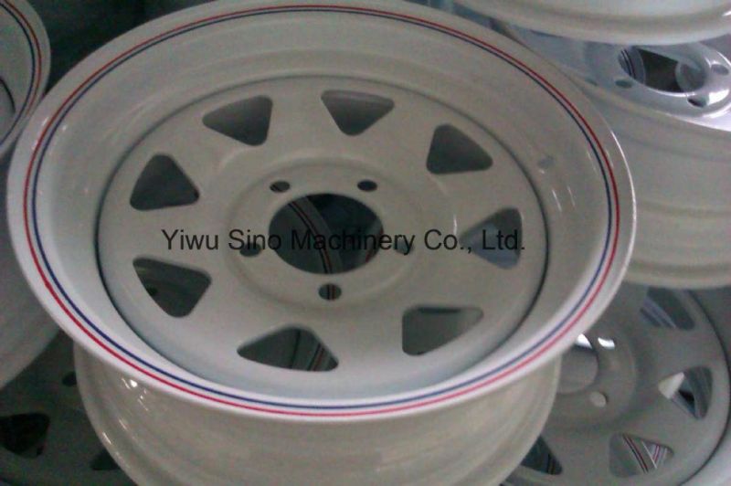 8 Spoke Hourse and Boat Trailer White Steel Wheel Rim