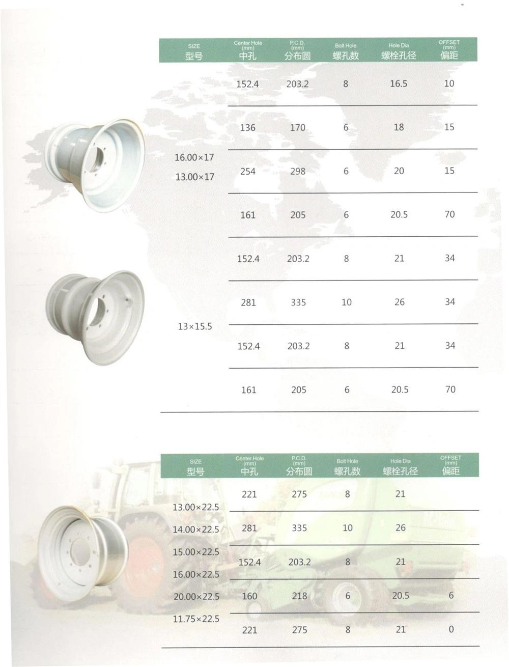 15.5X13 15.5" Inch OEM Heavy Duty Bundling Machine Baler Trailer Steel Tubless Wheel Rims