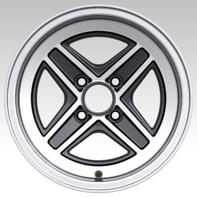 13 Inch 4 Hole 98 PCD Aluminum Alloy Wheel Rims Professional Manufacturer Sales for Passenger Car Tires Black Machined Face Lip