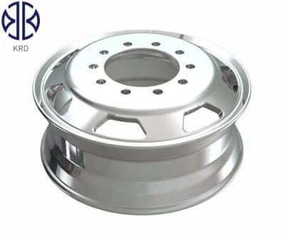 19.5X7.5 19.5&quot; Inch OEM Heavy Duty Truck Trailer Bus Tubless Polished Forged Alloy Aluminum Wheel Rims