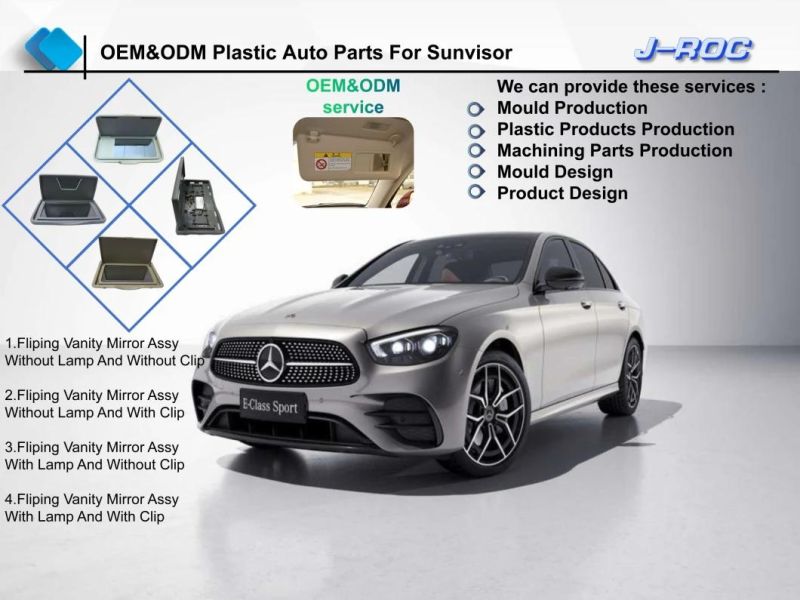 ODM OEM Customized Sunvisor Fliping Vanity Mirror Plastic Auto Spare Parts for Motor Car Vehicle Automobile Body