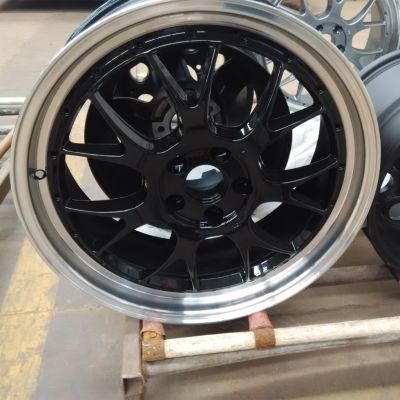 China Superior Quality Gold Machined Lip Passenger Car Wheels Black Machined Face Aluminum Alloy Wheels