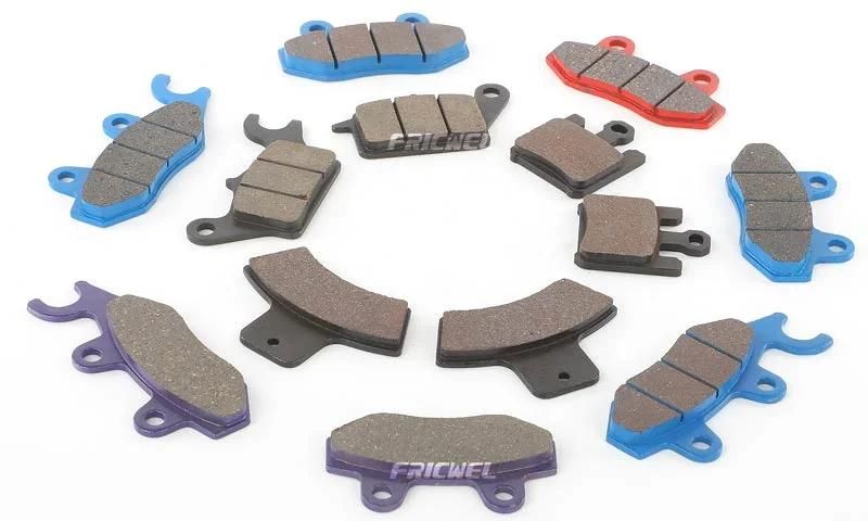 OEM Wholesale Motorcycle Non-Asbestos Semi-Metal Less Metal Rear Brake Pads for Suzuki Harley Honda Italjet Voxan Travertson Megelli