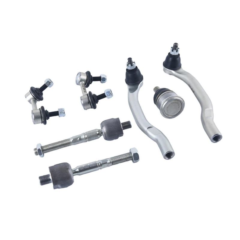 7 Pieces Set Suspension Kit Includes Front Tie Rod End, Front Steering Tie Rod End, Front Steering Tie Rod Front Sway Bar Link Front Upper Ball Joint for Honda