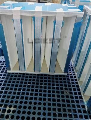 Leikst 99.99% Efficiency Glass Fiber V-Bank HEPA Panel Filter at 0.30um H13 W-Type Filter