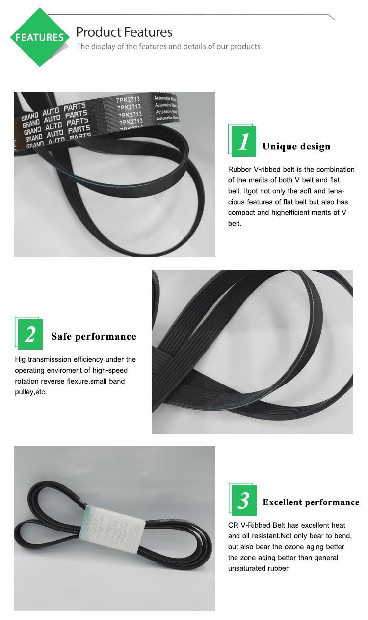 Factory Direct Auto Spare Parts Rubber 6pk Pk Belt 6pk2080