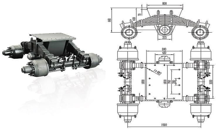 2020 Best Selling Trailer Suspension Bogie Suspension Axle