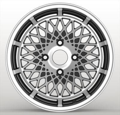 15*8.0 Inch 4*100 PCD Alloy Car Rims Black Machined Face Aluminum Alloy Wheel