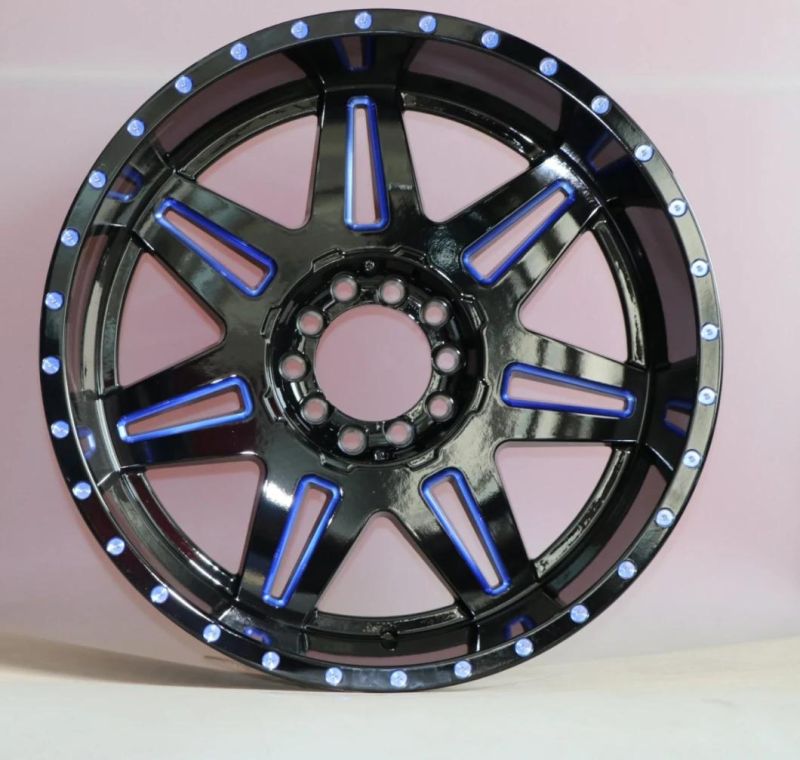 17" Matte Black Full Painting off-Road One-Piece Cast Car Alloy Wheel