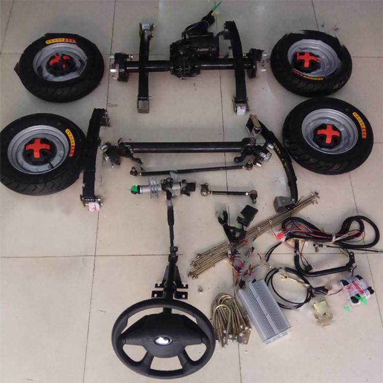 Electric Tricycle Four-Wheeled Modified Vehicle Assembly 60V 1200W Complete Drum Brake Rear Differential Axle