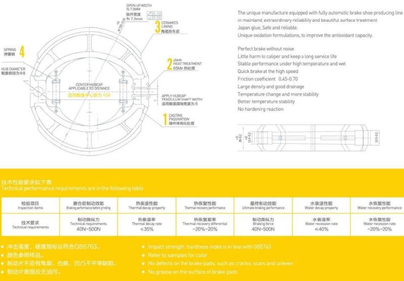 Factory Wholesale High Quality Motorcycle Brake Shoe for YAMAHA