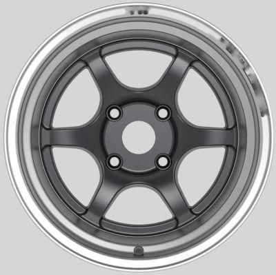 Jwl/Via/Ts16949 A356.2 Alloy Car Rims with Matt Black Color