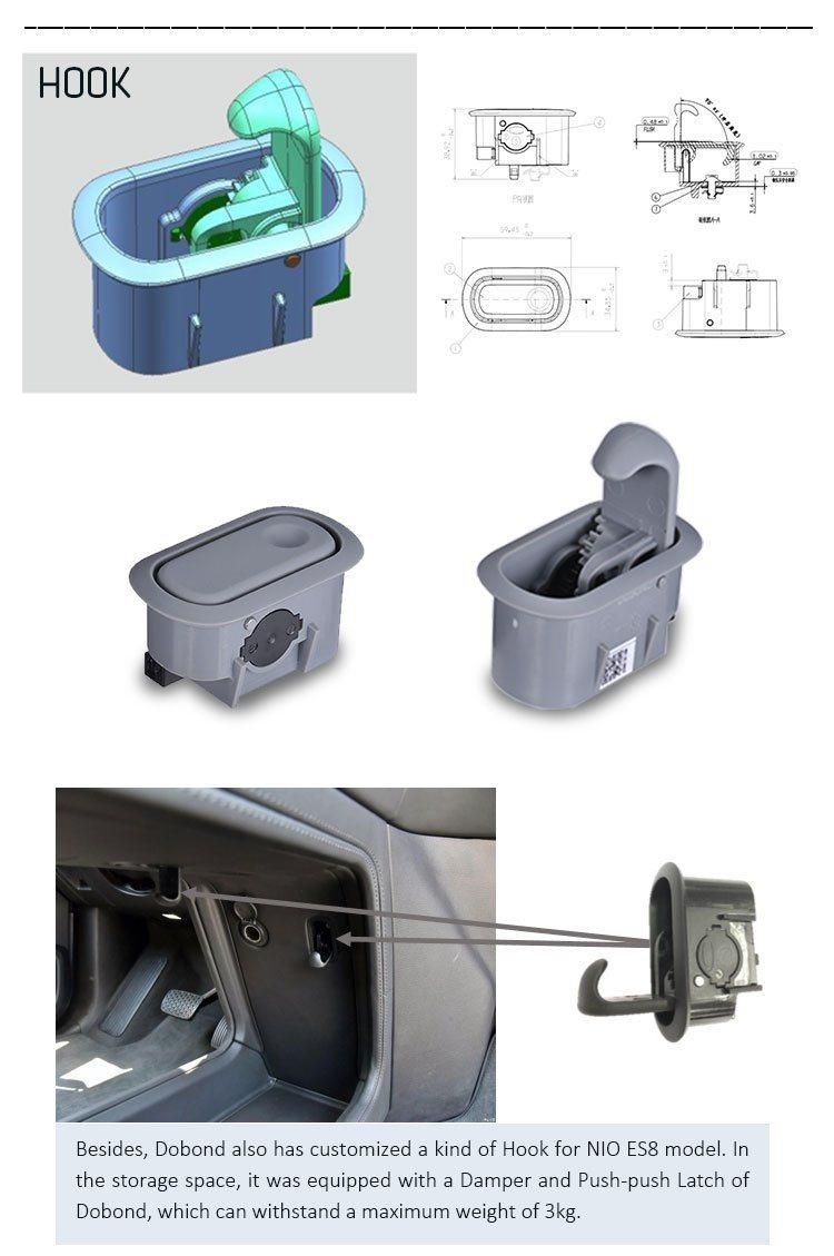 Car Accessories Slow Down Soft Close Hydraulic Rotary Damper