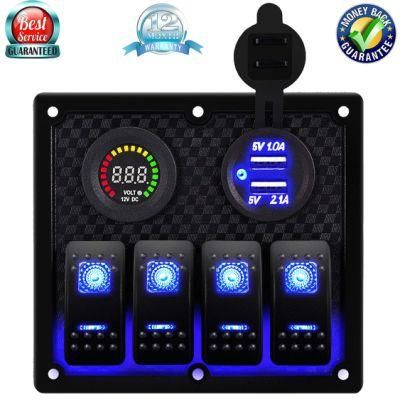 Rocker Switch Panel Power Socket Digital Voltmeter