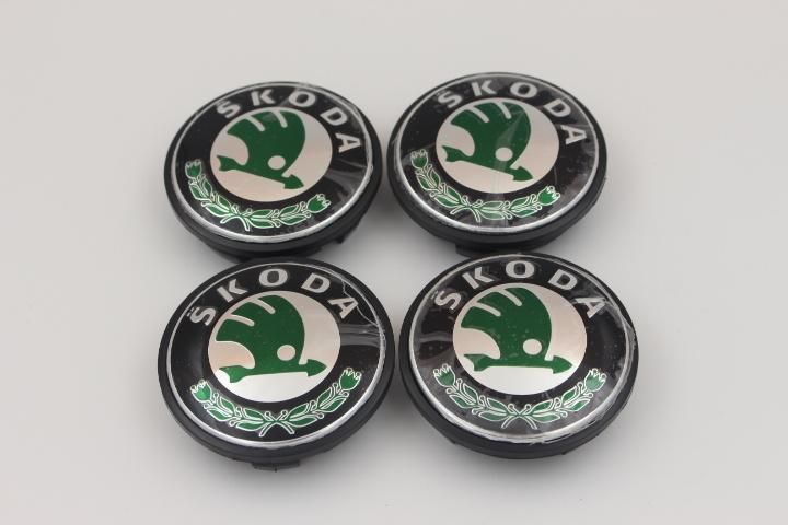 65mm Custom ABS Chrome Car Logo Skoda Wheel Center Caps