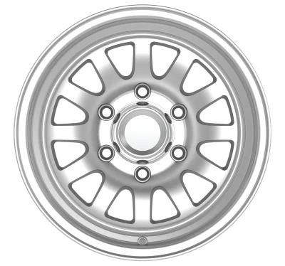 China Professional Manufacturer Aluminum Alloy Wheel Rims 15 Inch 6X139.7 10-15 Et Silver Machined Face for Passenger Car Tires Car Wheel