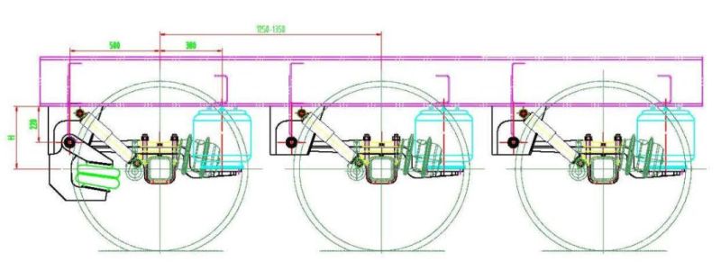 Auto Parts Manufacturer 13t Air Spring Type Air Suspension for Semi Trailer