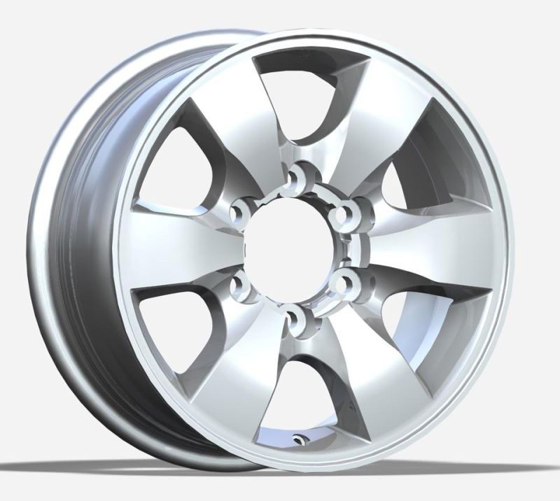 16X7.0 Inch 30 Et 6X139.7 China Professional Manufacturer Aluminum Alloy Wheel Rims Silver Machined Face and Lip for Passenger Car Tires Car Wheel