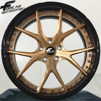 Gold 18-24 Inch 2-Piece Forged Rim OEM Car Alloy Wheel Rims