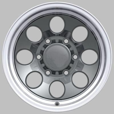 Black Machined Lip Passenger Car Wheel 15*8.0 Inch Deep Lip Aluminum Alloy Wheels