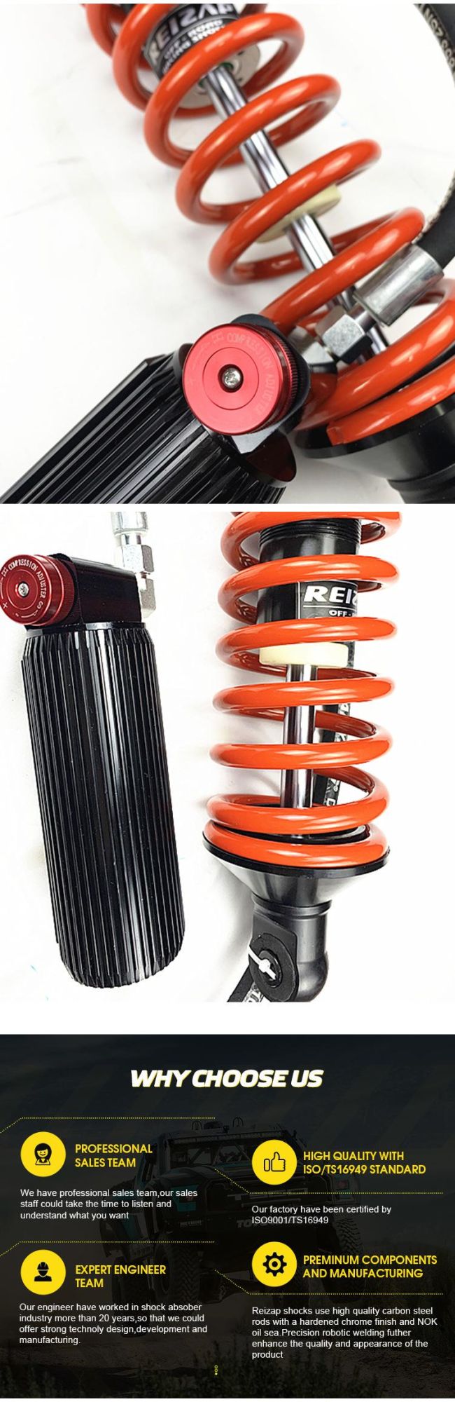 4 Ways Adjustable Professional Racing Coilover Shock Absorber for Buggy