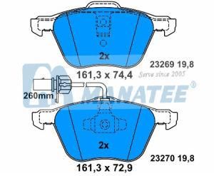 Front Disc Brake Pads for Volkswagen Sharon Eurovan 7M3 698 151 A