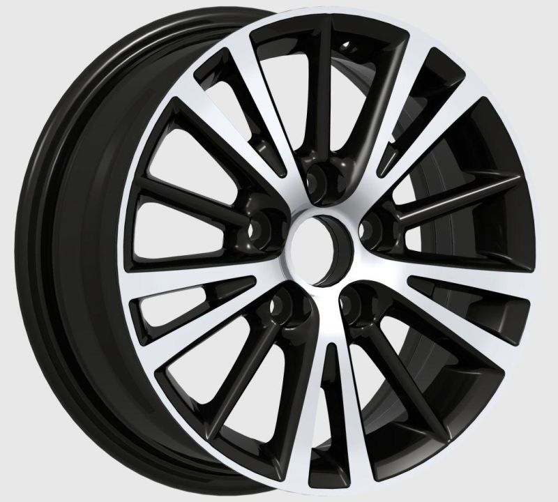 OEM/ODM Alumilum Alloy Wheel Rims 15X6.0 Inch 5X114.3 PCD Black Machined Face and Lip Professional Manufacturer for Passenger Car Wheel Car Tire