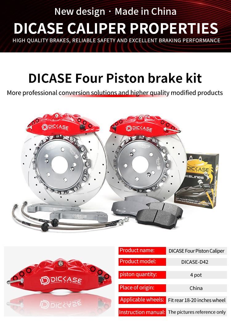 Fast Shipping Car Brake D42 Front 4 Pot Caliper Kits Rear E-Handbrake Expand Disc for VW Golf Gti/Audi/Mazda 17inch