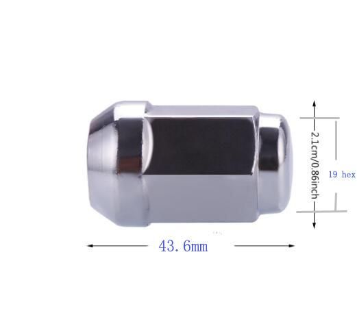 43.6mm Length 19 Hex Steel Wheel Lug Nut Open End