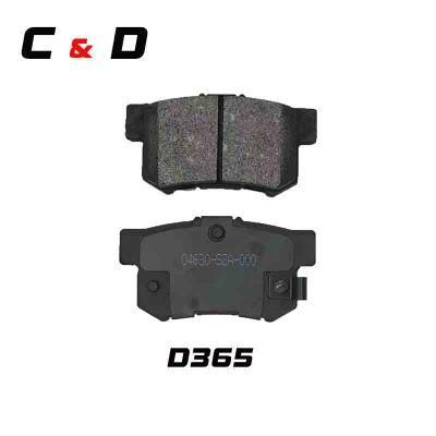 High Braking Performance Semi-Metallic Brake Pads D365 for Honda Suzuki Acura