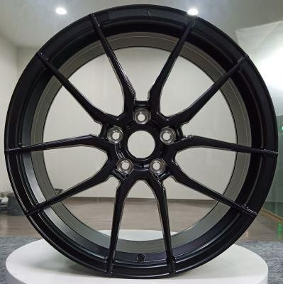 1 Piece Monoblock Forged Aluminum Rims Wheels for Matt Black Finish Color