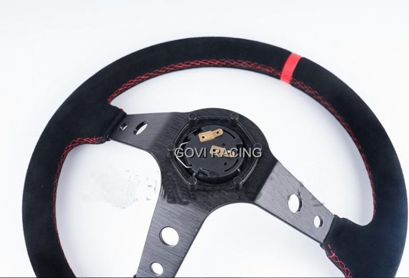 Universal 14 Inch 350mm Suede Car Racing Steering Wheels Deep Corn Drifting Steering Wheel