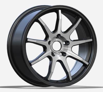 18*8.0 Inch 5*100-114.3 PCD Passenger Car Wheels Black Machined Face Aluminum Alloy Wheel