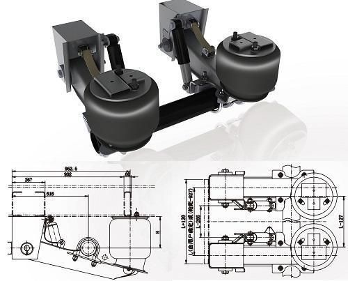 Semi Trailer Air Suspension Axle Air Ride Suspension