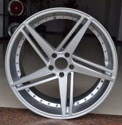 Five Spoke Five Holes 20 22 Inch Passenger Car Alloy Wheel Aftermarket Rim Silver Color