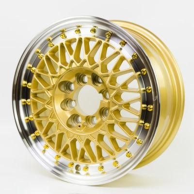 2022 Composite Hole Gold Color Machine Face Alloy Wheel for Car Parts