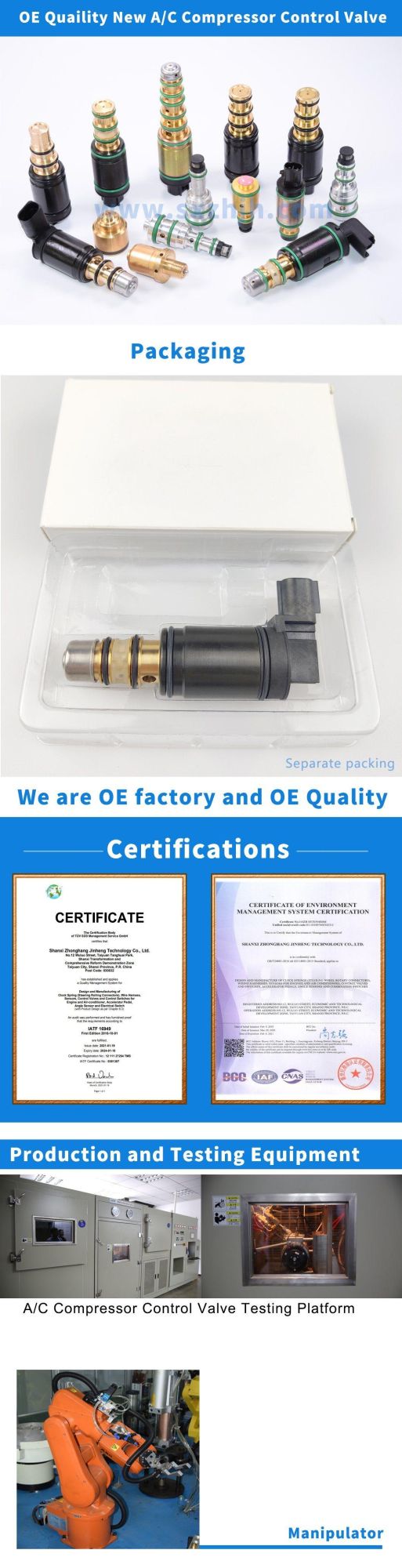 Valve Air Compressor Electronic Control Valve A/C 6seu16c New OE Quality