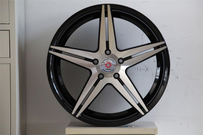 Concave Car Wheel Rim with Matt Black Machined Face