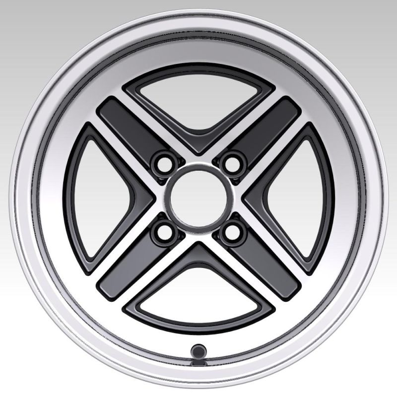 13 Inch 4 Hole 98 PCD Aluminum Alloy Wheel Rims Professional Manufacturer Sales for Passenger Car Tires Black Machined Face Lip