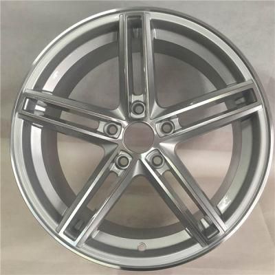 17X7.5 18X8.5 Five Split Spokes Silver Black Alloy Wheels