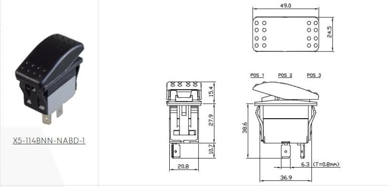 UL 16A VDC Rocker Switch