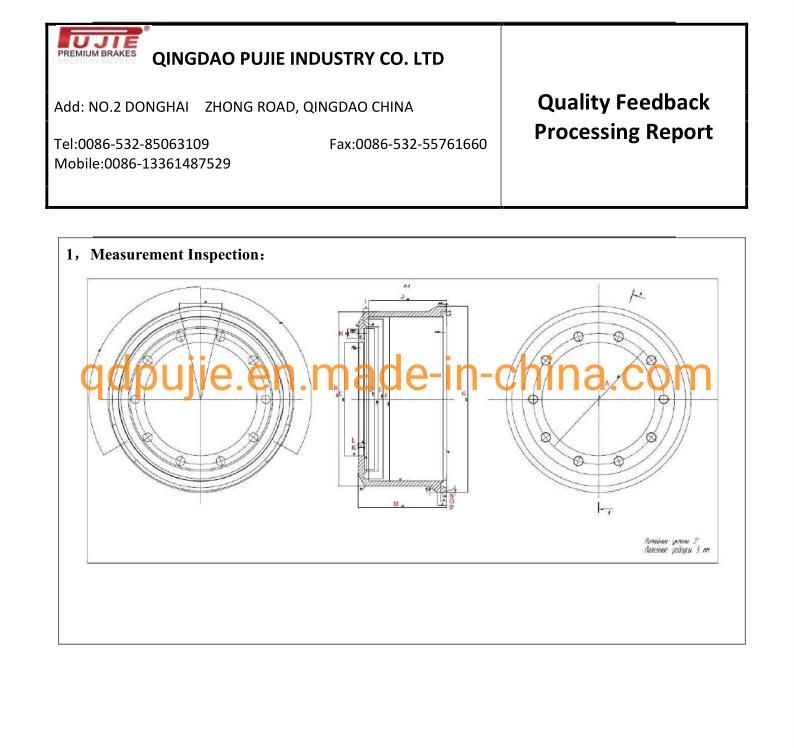 Td403 80876716 Trailer Brake Drum for South Africa Market