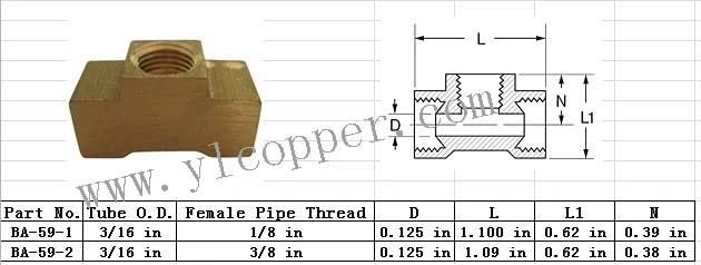 Female Branch Tee Connector for 3/16" Brake Line