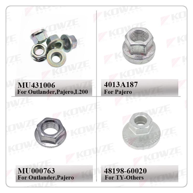 Kowze Car Spare Parts Suspensions Spare Part Control Arm Nut for Mitsubishi L200 Pajero MPV Nissan Toyota Ford Isuzu Mazda Chevrolet