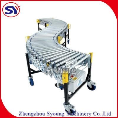 Curved Expanding Telescoping Flexible Roller Conveyor System
