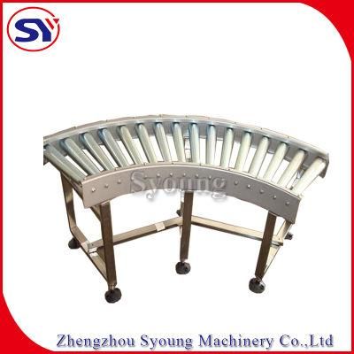 Adjustable Speed Chain Driving Powered Curve Roller Conveyor (90/180Degree)
