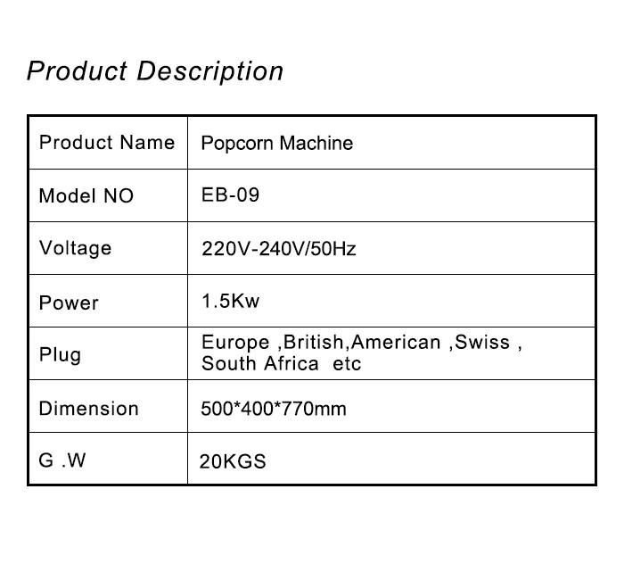 Commercial China Wholesale Kitchen Equipment Appliance Low Price Electric Machinery Popcorn Maker Machine