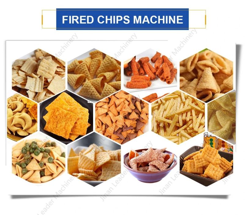 Wheat Flour Chips Snack Machinery Excellent Quality Fried Bugle Chips Snack Processing Line Fried Snack Food Machinery